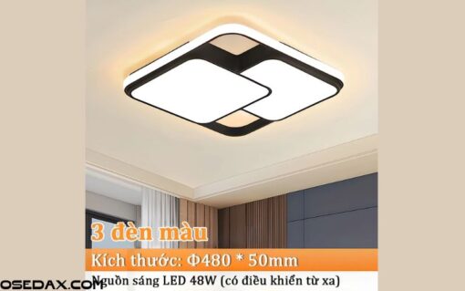 Đèn trần trang trí LED 3 màu phong cách hiện đại