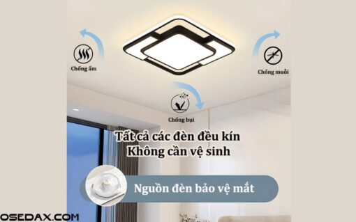 Đèn trần trang trí LED 3 màu phong cách hiện đại