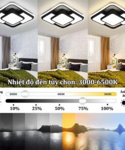 Đèn trần trang trí LED 3 màu phong cách hiện đại